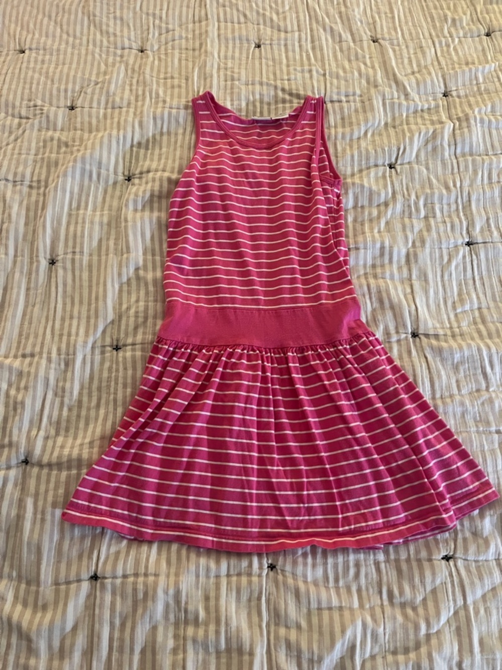 Talbots Girls' pink and White Striped Tank Dress